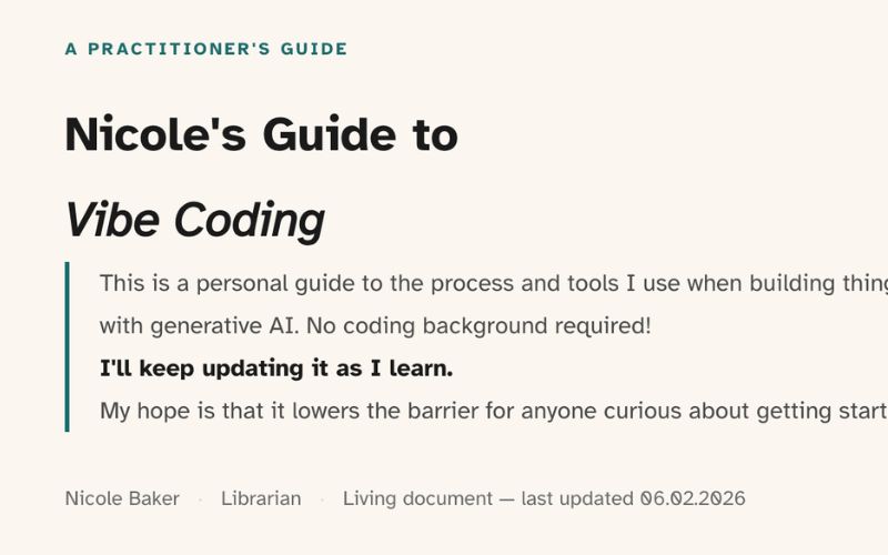 Vibe Coding Guide tool screenshot